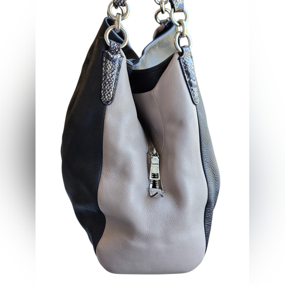 COACH 2016 Phoebe Hobo Colorblock Exotic/Snakeskin Trim Leather Shoulder Bag - Picture 12 of 16